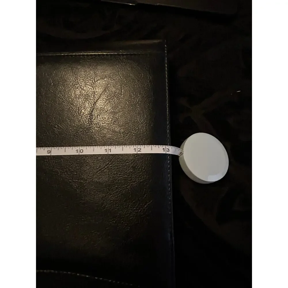 UKC Black Leather Zip Portfolio Binder Organizer Calculator Padfolio